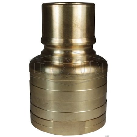 Dixon Quick Disconnect Poppet Valve Plug, 1-1/2 in Nominal, Quick Disconnect Plug x FNPT, Brass, Domestic PS-H12F12-B